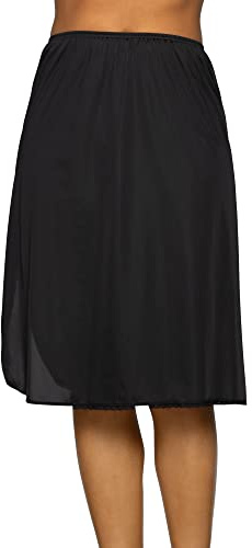 Vanity Fair womens Everyday Layers Single Slit Half Slip, Midnight black, Medium (26 Length)