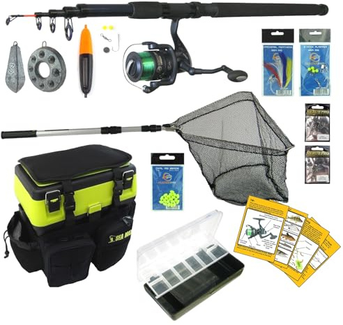 Roddarch SEA MAX Complete Sea Fishing Kit: 10ft Telescopic Rod & Seat Box