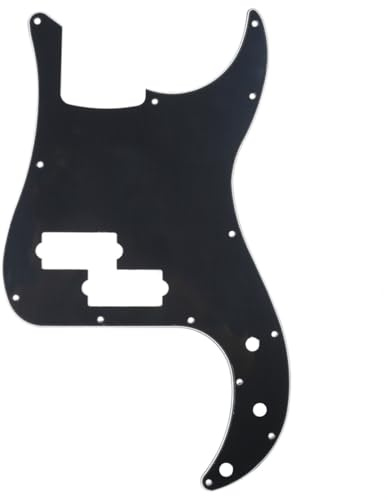 Musiclily 13 Fori P Bass Battipenna Pickguard per Basso Elettrico Fender American/Messicano Precision Bass, 3 strati Nero
