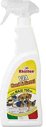 Via Cani e Gatti Disabituante, Dissuade nel Tempo Cani e Gatti dal Sostare vicino alle Zone Trattate, Spruzzare più Volte al Giorno, 750ml