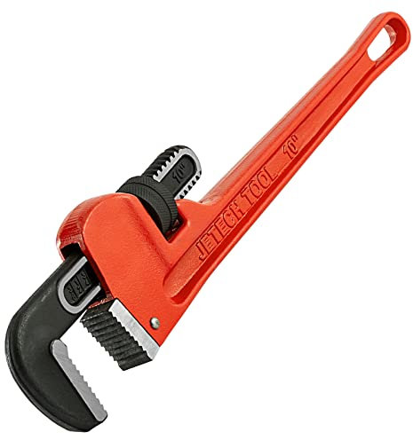 Jetech 10 Zoll (250 mm) Gerade Rohrzange, verstellbare Hochleistungszange mit schwimmender Hakenbacke und I-Träger-Griff