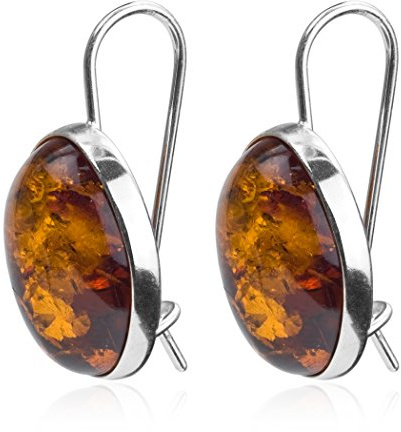 Ian and Valeri Co. Amber Sterling Silver Oval Large Earrings