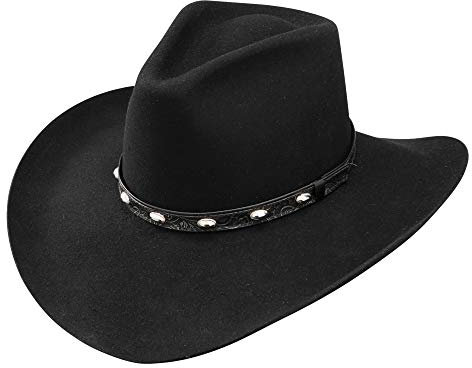 Stetson Buck Shot Hengst Collection Cowboyhut aus Filz, Schwarz, 10,2 cm Krempe - schwarz - 54 EU