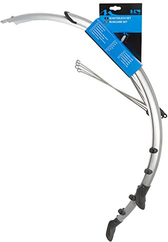 M-Wave Unisex – Erwachsene Ms28 Schutzblech-Set Silber 28 - Breite 45 Mm, Silber, 28 Breite 45 Mm EU