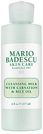 Mario Badescu Cleansing Milk with Carnation, Rice Oil & Vitamin E - No Rinse Liquid Makeup Remover Cleanser with Milky Formula For Skin Care and Gentle Cleansing Experience, 6 Fl Oz