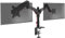 Duronic Monitor Arm Stand DM552 | Dual PC Desk Mount | BLACK | Aluminium | Height Adjustable | For Two 15-27 LED LCD Screen | VESA 75/100 | 7.8kg Capacity | Tilt -90°/+85°,Swivel 180°,Rotate 360°