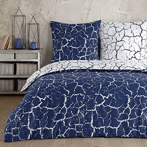 Buymax® Bettwäsche 135x200 100% Baumwolle 2-Teilig Bettbezug - Bettwäsche-Sets 135 x 200cm mit 1 mal Kissenbezug 80x80cm, ÖKO-TEX Renforcé-Bettdeckenbezug Set mit Reißverschluss