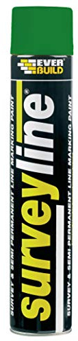 Everbuild Surveyline Semi-Permanent Spray Paint – Ideal For Survey Line Marking – High Covering Power – Easy To Apply – Green – 700ml