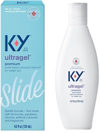 K-Y Ultragel Water Based Personal Lubricant, pH Balanced Lube, Paraben Free, Non-Sticky, Non-Staining, 4.5 fl oz