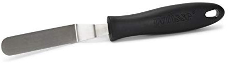patisse 10370 – Spatule flexible coudée pour la pâtisserie, le glaçage, le chocolat – lame inox 11cm, manche bakelite – 1.9x2.9x23.8cm, Gris