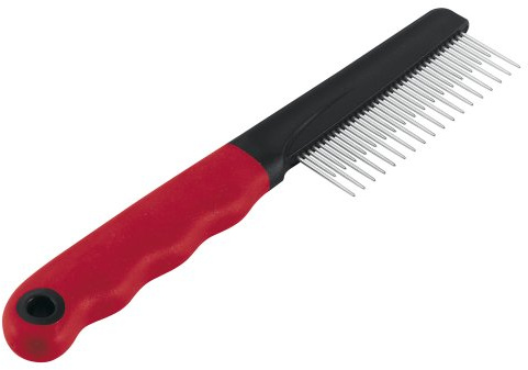 Ferplast Pettine per Cani e Gatti 2 in 1 Pelo Medio e Lungo, Denti Cromati Arrotondati, Manico Antiscivolo