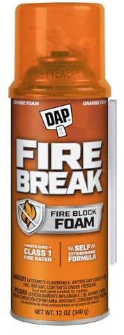DAP FireBreak Flame Resistant Foam Sealant, Orange, 12 oz (7565010012)