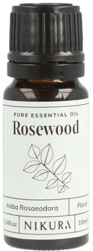 Nikura Rosewood Essential Oil - 10ml | 100% Pure Natural Oils | Perfect for Clean Home, Cleansing | Great for Self Care, Skin, Aromatherapy, Diffusers | Vegan & UK Made