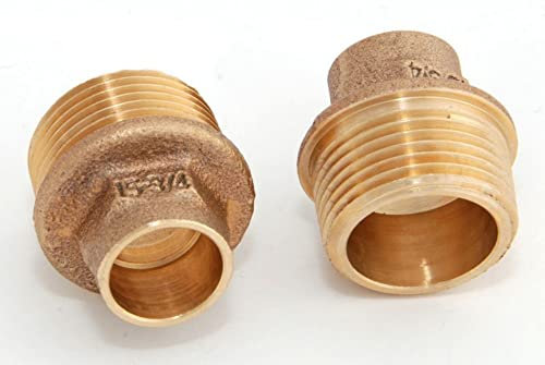 2x Rotguss Red Nippel i/a 15mm - 3/4' / 4243g Rotgussfitting red brass gunmetal