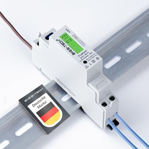 Wechselstromzähler [FLWS45 - MID 25] Digital 230V mit Beleuchtetes LCD Anzeige und S0 Impulsausgang, Geeicht MID Zertifiziert, 45A