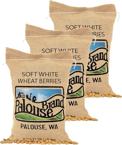 Palouse Brand Certified Glyphosate Residue Free Soft White Wheat Berries | 15 LBS | Family Farmed in Washington State| Non-GMO Project Verified Kosher | (5 Pound, Pack of 3)