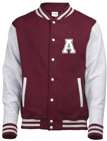 Veste universitaire personnalisée pour enfant avec initiale sur le devant uniquement.