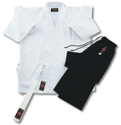 Playwell Karate-Anzug Jacke Weiß/Hose Schwarz 4/170cm