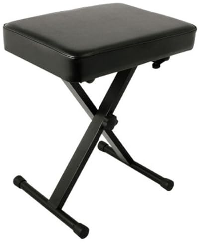 Yamaha OEM PKBB1 Adjustable Padded Keyboard X-Style Bench, Black, 19.5 inches