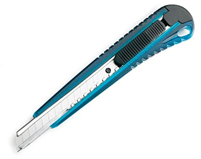 Rapesco RCK001A1 Cutter Rétractable 9 mm, Multi-Usage, Violet ou Bleu