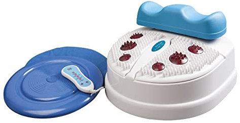 chi-Enterprise Vitalstar Blue Chi-massageapparat I 8 avslappnande lägen I 2-stegs fotreflexzonmassage I vitaliserande chi-maskin med timer, fjärrkontroll u.Twister (skivspelare)
