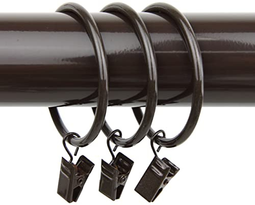Rod Desyne 2 inch Curtain Rings w/Clip - Cocoa
