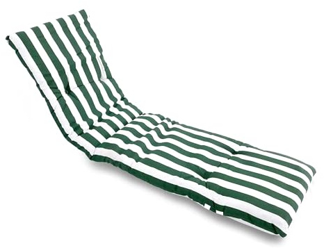 various Cojín para Tumbona Exterior 180x55x8 cm, Colchoneta Acolchada Desenfundable con Cremallera, Fijación Elástica Antideslizante para Jardín, Terraza, Piscina y Playa,(Verde)