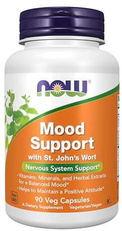 NOW Supplements, Mood Support with St. John's Wort, Nutrient and Herbal Extracts, 90 Veg Capsules