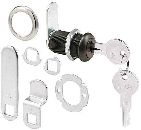 Defender Security U 11089 Drawer and Cabinet Lock – Secure Important Files and Drawers, 1-3/8”, Diecast Housing with Classic Bronze Finish, Fits on 1” Max Panel Thickness