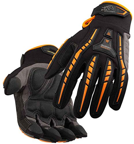 BLACK STALLION ToolHandz Anti-Vibration Leather Mechanic's Gloves GX100 - MEDIUM