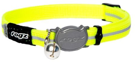 Rogz Halsband für Tractive GPS CAT 4. Auf das Gewicht deiner Katze einstellbar und mit Sicherheitsverschluss. (Gelb)