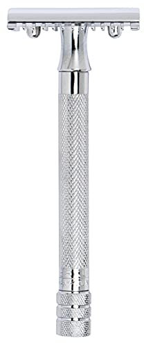 Merkur 25c Rasierer mit Zahnkamm, langer Griff, chrom