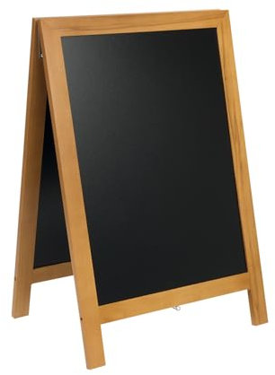 SECURIT - Lavagna Da Terra Deluxe - Per Pennarelli A Gesso Liquido - Per Caffè, Ristoranti, Bar, Negozi- 55x85 cm - Colore Teak