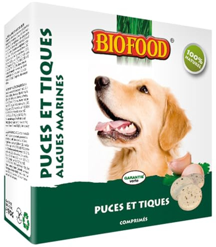 BIOFOOD Friandise Anti-Puces Algue pour Chien 55 Pièces