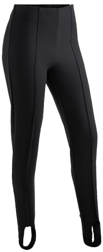Maier Sports Sonja, Enganliegende Damen Skihose, Wasserabweisende Softshell Schneehose, Stretchmaterial mit klassischem Steg, PFC-frei, Schwarz, 38