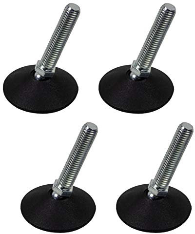 Gedotec Vis de Réglage | Pieds Ajustables Niveleurs de Montage au Sol pour Meubles et Machines | Capacité de Charge de 500 kg | Vis, Écrou et Rotule en Acier Galvanisé M10 x 45 mm | Lot de 4