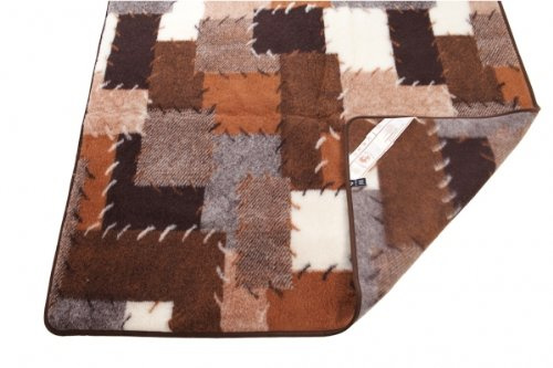 Manta de Lana, Lana Virgen Colcha, Patchwork, 100% Lana de Merino, Cromado, 140 x 200