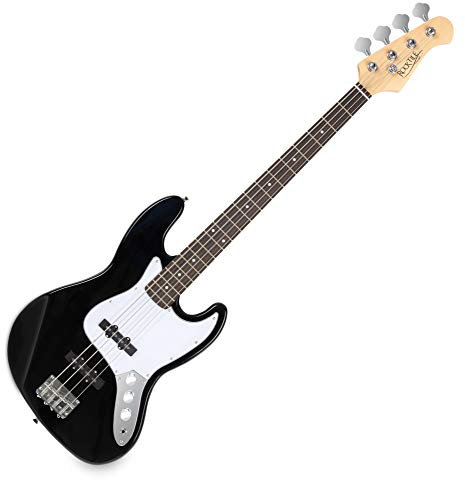 Rocktile Fatboy II BK E-Bass Black - Jazz-Style E-Bass - 2 Single Coil Tonabnehmer - Korpus: Linde - Griffbrett: Palisander - Mensur: 34 Longscale - Schwarz