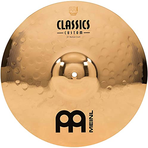 Meinl Cymbals Classics Custom Brilliant Crash Medium Cymbal 15 inch (Video) for Drum Set (38,10cm) B12 Bronze, Brilliant Finish, Made in Germany (CC15MC-B)