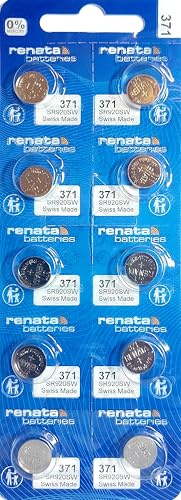 Renata 371 SR920SW Watch Cell Battery Swiss Made 1.55V - Pack of 10