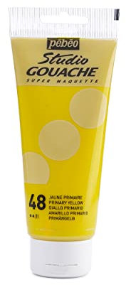 Pébéo - Studio Gouache 100 ml - Professionelle Gouache-Farbe, Primäres Gelb