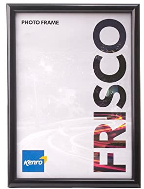Kenro Frisco Plastic Picture Frames (Box of 1) - 12x10 Inch / 25x30cm Wall Hanging Stylish Photo Frame with Glass Front - Black