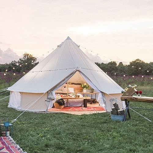 Cozy House Vattentätt familjecampingstält i bomullssegelduk, för utomhusanvändning, lyxig glamping-jurt
