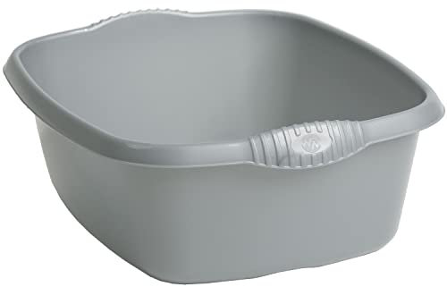 Hummelladen Schüssel aus Kunststoff mit Griffen, grau, robust, 9 L, 32x32 cm, 290 g: Waschschüssel Spülschüssel Plastikschüssel Camping Spüle Behälter Haushalt Küche Zubehör