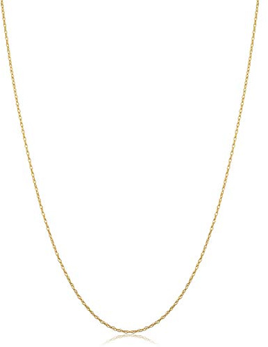 Kooljewelry Womens Classic Rope Chain - 14k Yellow Gold Pendant Necklace, Polished, Spring Ring