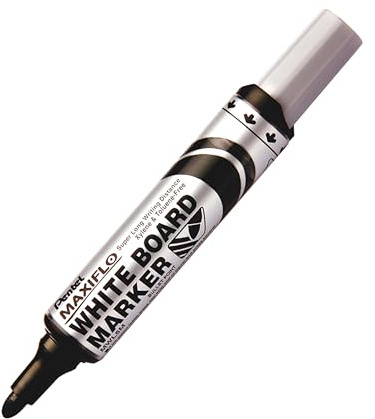 Pentel MWL5M-AO Whiteboard Marker Maxiflo med pumpsystem rund spets, 2,5 mm, 1 st, svart