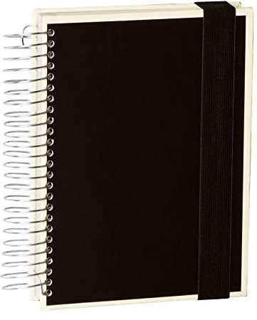 Semikolon 351557 Mucho Spiral-Notizbuch A5 15,7 x 21,7 cm - je 110 karierte, linierte, blanko Seiten, black schwarz