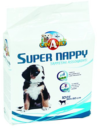 Croci Super Nappy - Tappetini Igienici per Cani 60x90 cm 10 pz - Traverse Cani e Animali Domestici, per Pipi Cane e Gatto Ultra Assorbenti Usa e Getta, Antistrappo e Antiodore