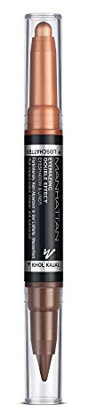 Manhattan Eyemazing Double Effect Eyeshadow & Liner – Brauner 2-in-1 Lidschatten & Eyeliner Stift zum Drehen – Farbe 002 Molten Metal – 1 x 1.6g