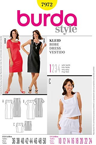 Schnittmuster Burda 7972 Kleid Gr. 38-50 (Sizes 12-24)
